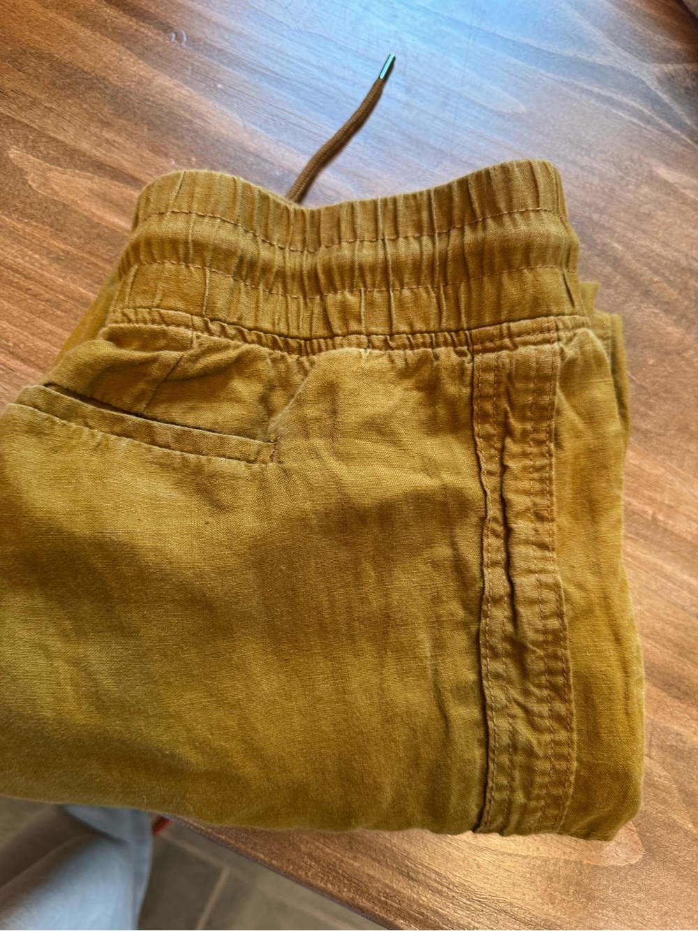 Athleta Mustard Yellow Drawstring Jogger Pants
